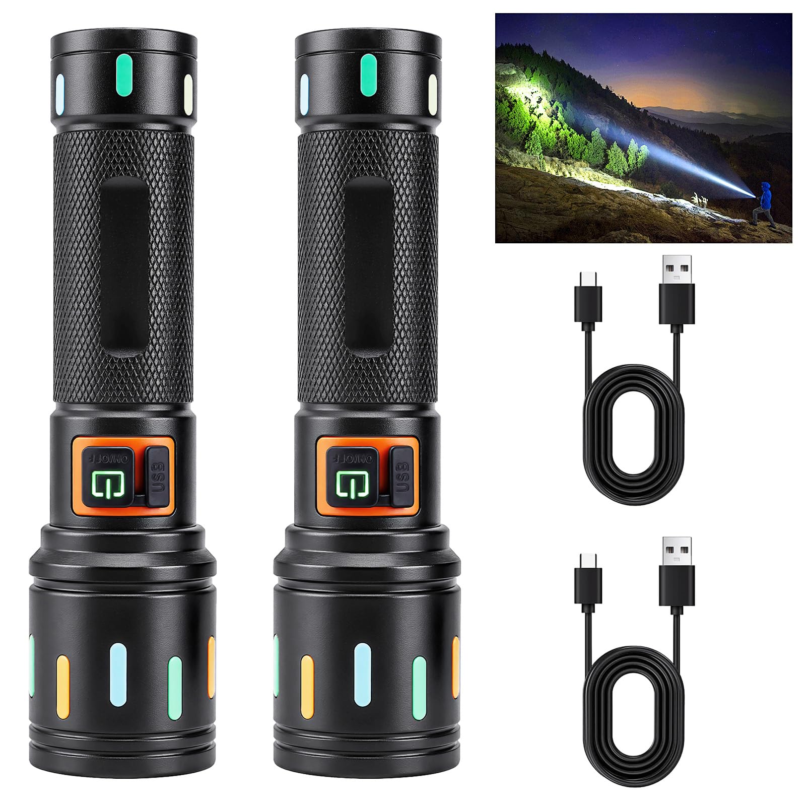 ✨✨✨✨✨専用✨✨✨✨✨✨✨✨ Amazon.com: Ciwuzxs 2PCS LED Rechargeable Flashlights, Super